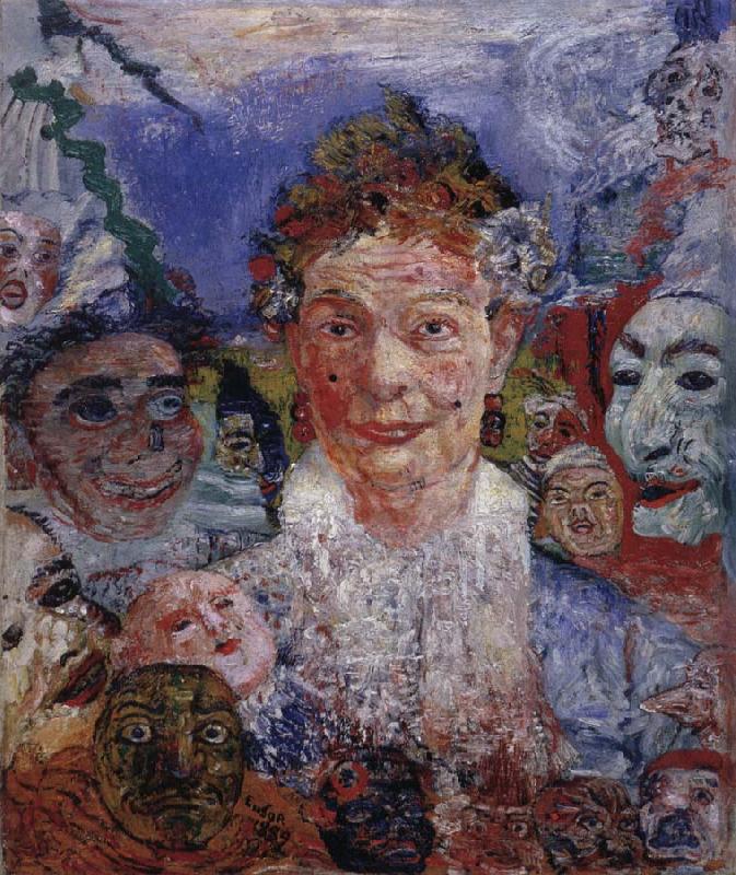 James Ensor Old Woman with Masks China oil painting art